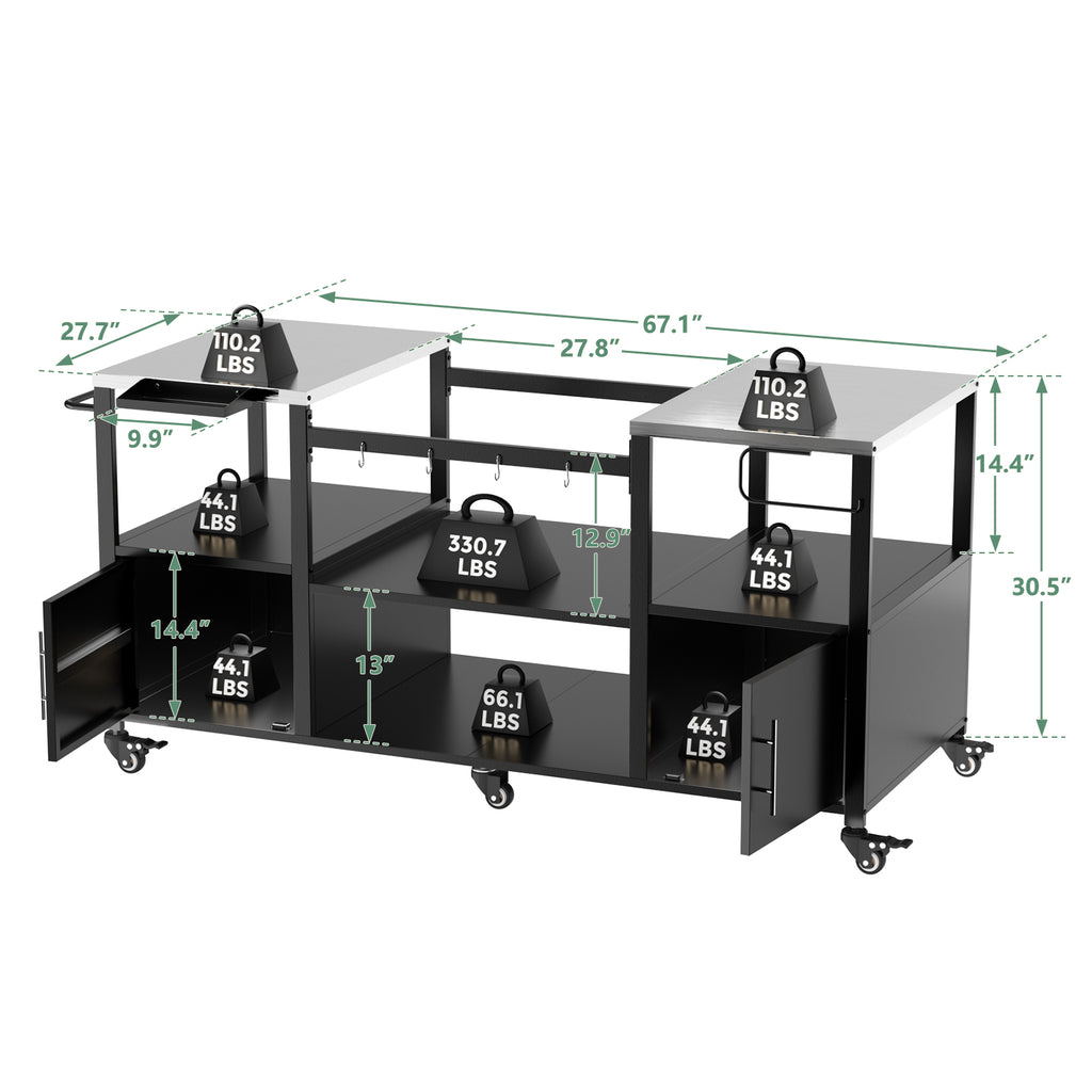 Table de grill extérieur pour Big Green Egg Style BBQ