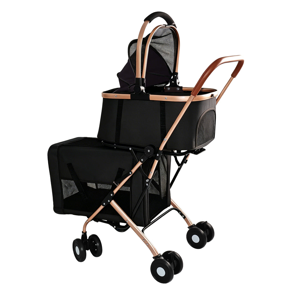 Poussette 3-en-1 pour petits chiens moyens Chats