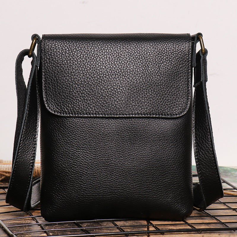 Fashion Simple Sac Messenger Hommes en cuir véritable