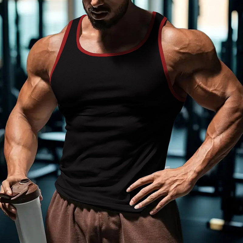 Veste de couche de réservoir de fitness de style américain pour hommes