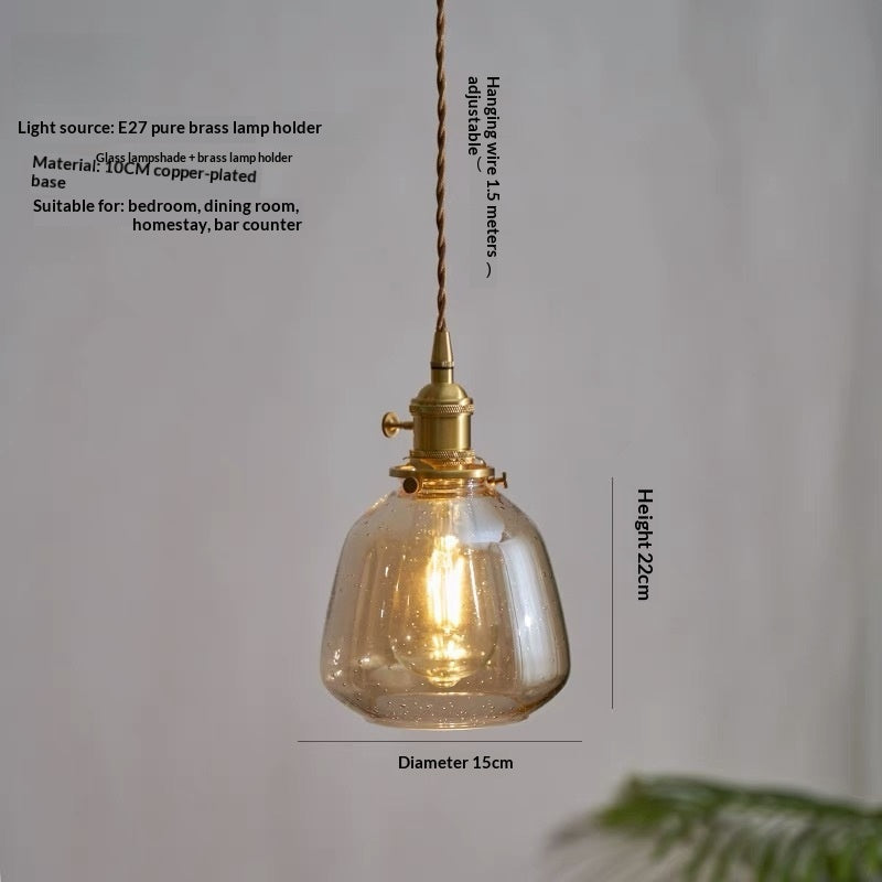 Rétro verre minimaliste petit pendentif lumière pour les salles à manger et Hallways