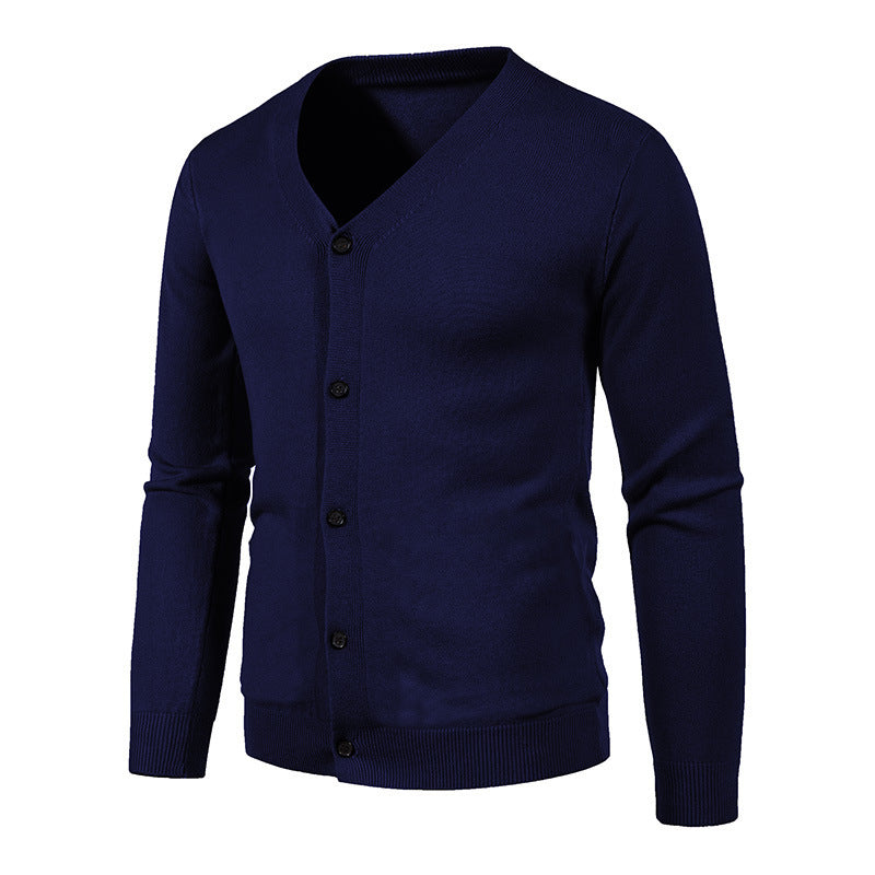Knitwear Cardigan Knitwear Ready-Made Autum Export Wish Men's V Neck Slim Button-Down Bott