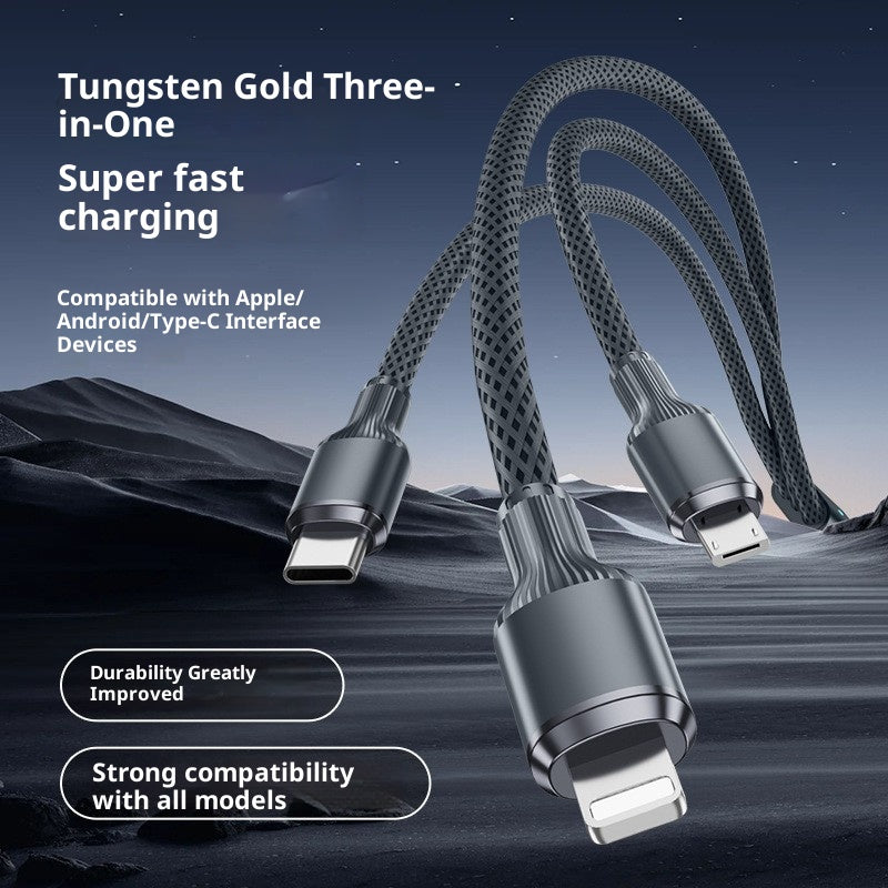 One-to-three fast charging data cable