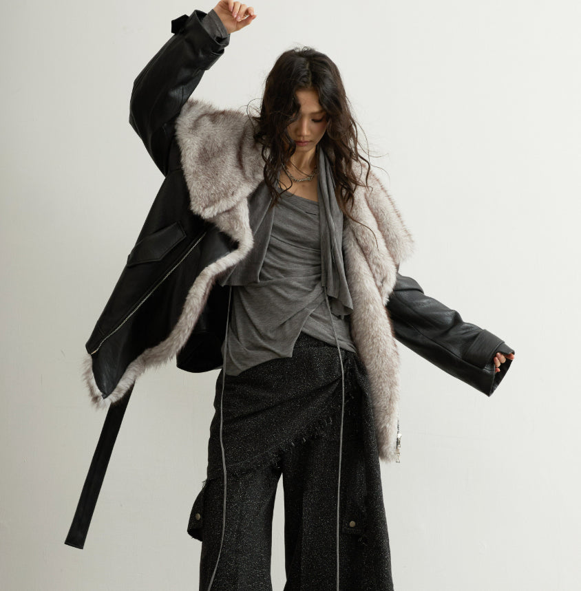 Veste en cuir PU amovible confortable