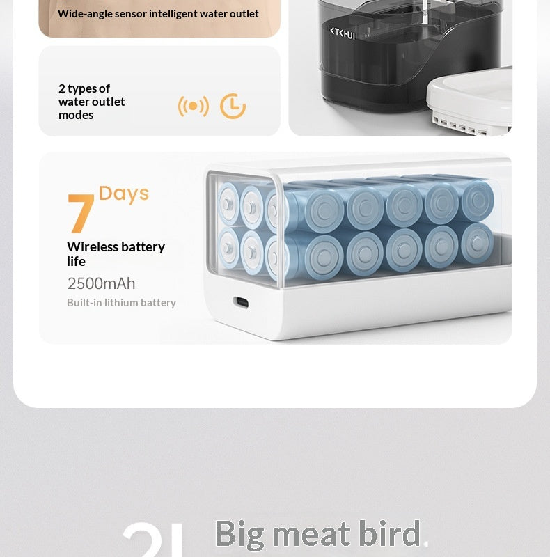 Fontaine d'eau pour animaux de compagnie filtrée à l'aide d'un capteur intelligent