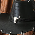Chapeau à tête en cuir de vache de style américain Vintage Western