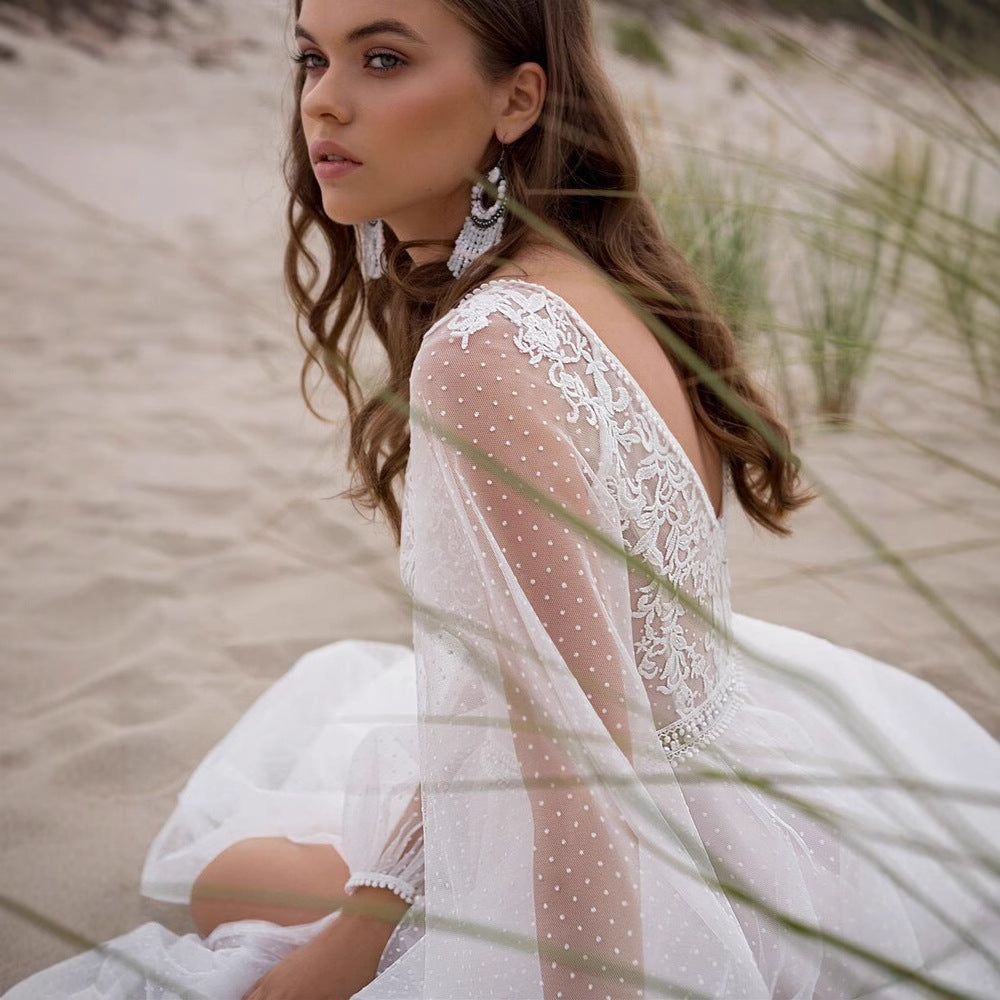 Wish Mesh Split robe de mariée légère pour femmes