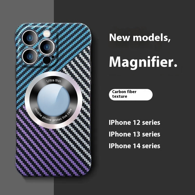 Boîtier de téléphone magnétique ultra-mince en fibre de carbone