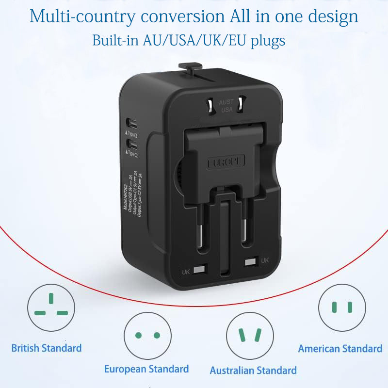 Adaptateur de voyage dans le monde entier tout en un adaptateur d'alimentation universelle prise de courant