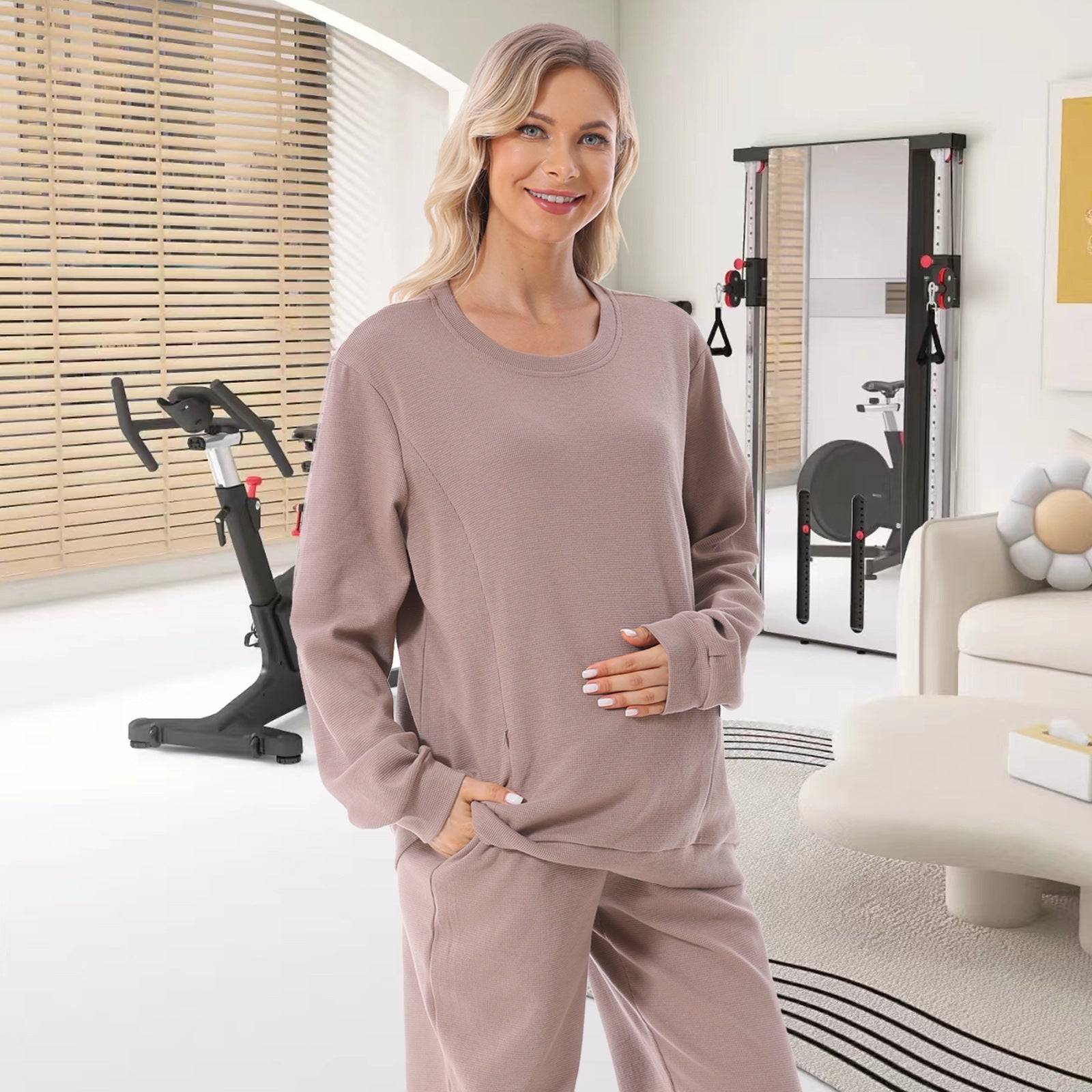 Les femmes enceintes d'automne et d'hiver européennes et américaines Long Sleeve Nursing Hoodie
