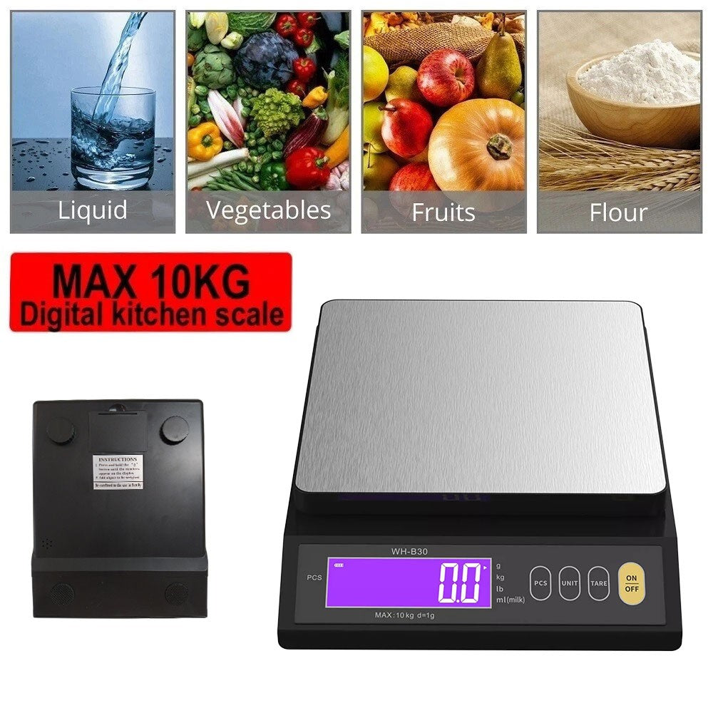 10KG Échelles de cuisine Échelle numérique électronique de cuisson à écran LCD