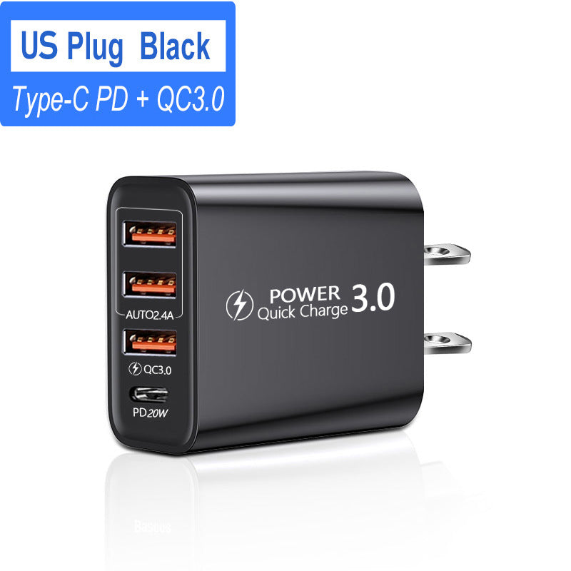 Chargeur de voyage American Standard European Standard 3USB Type-C Fiche de recharge 3USB PD Multi