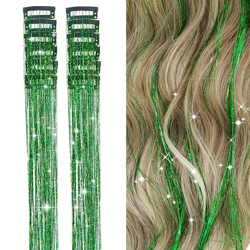 Extensions de cheveux brillants sans couture fil laser