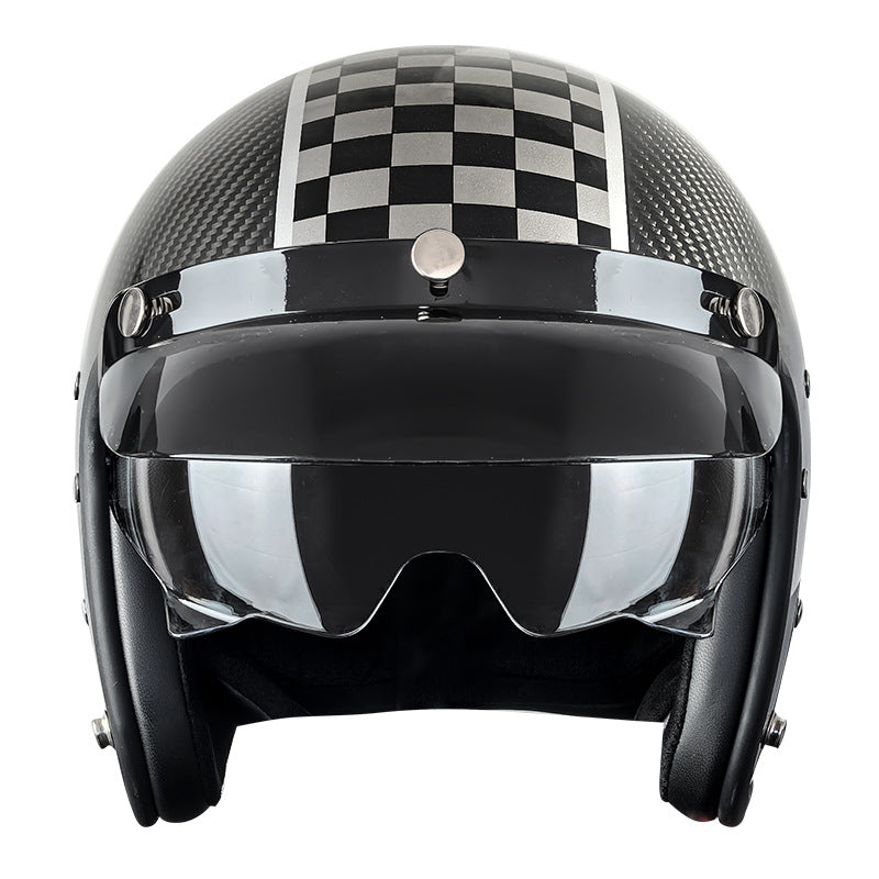 Casque de moto électrique en fibre de carbone