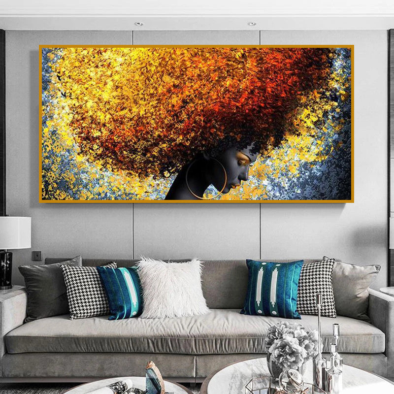 Peinture d'art sur toile Affiche Reine africaine Femmes