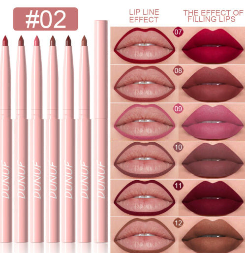 DUNUF 6-Piece Lip Liner Set facile à appliquer finition velours