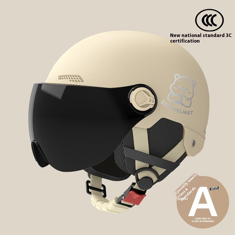 Casque de sécurité couleur solide de moto pour femmes