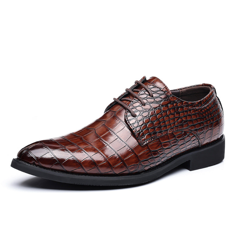 Hommes Business Casual Shoes Fish Grain British Leather Shoes