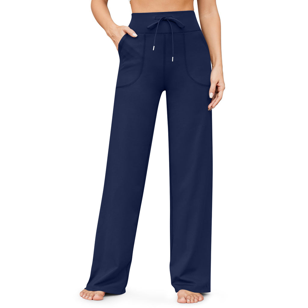L'Europe et les États-Unis La haute taille des femmes Micro Horn Pantalon de yoga Drawstring Pocket Sp