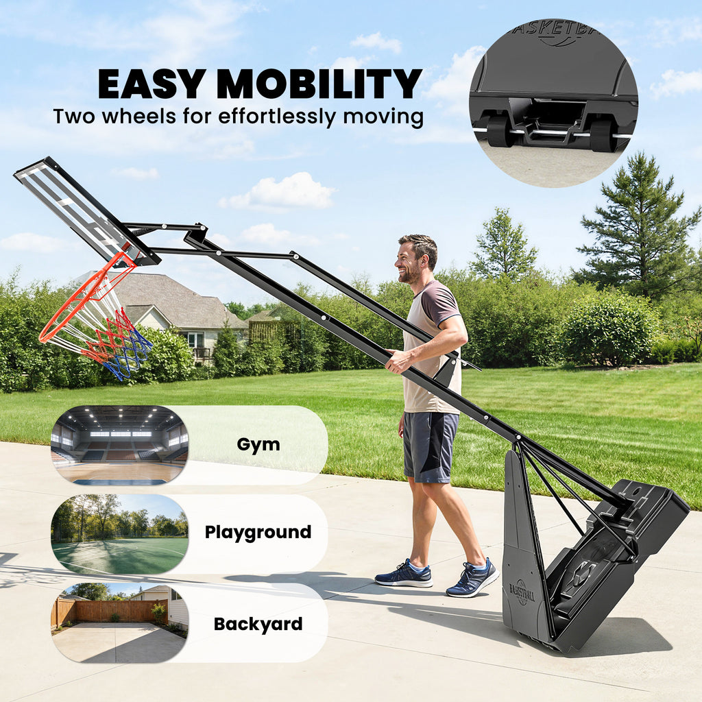 Outdoor portable basketball hoop