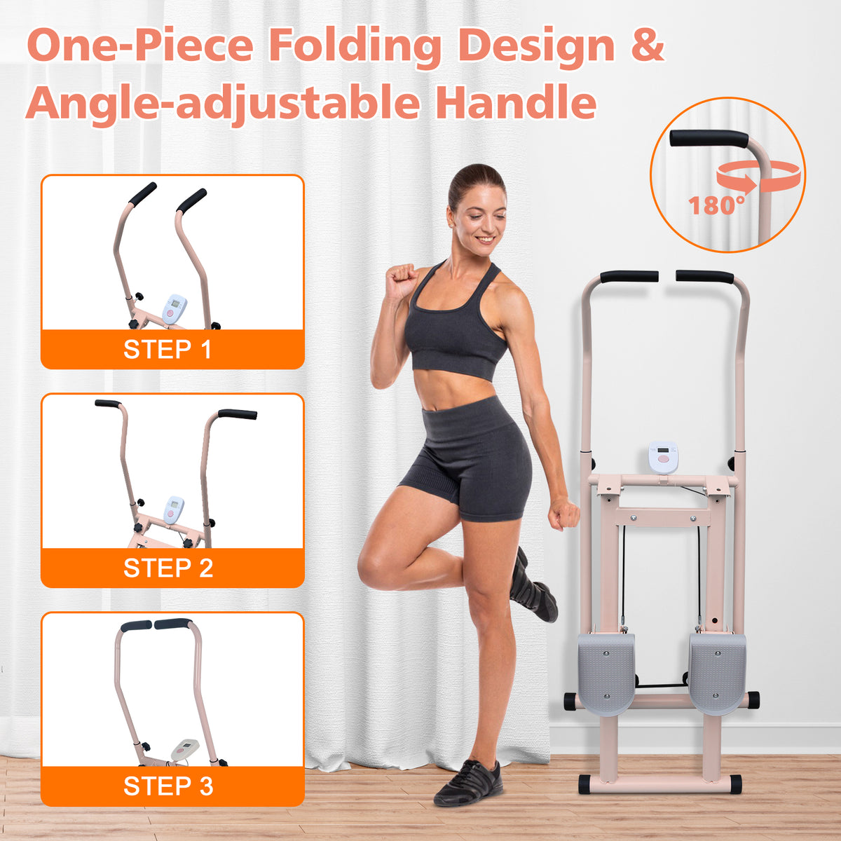 Stair Stepper Pliant Vertical Cardio Exercise Climber Stair-Master for Exercise at Home F