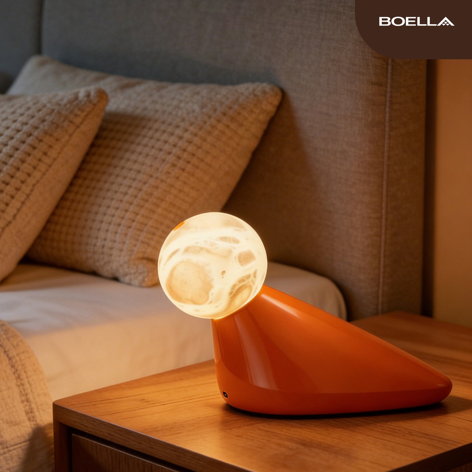 The Waterbird Moon - Lampe en Albâtre et Aluminium de luxe
