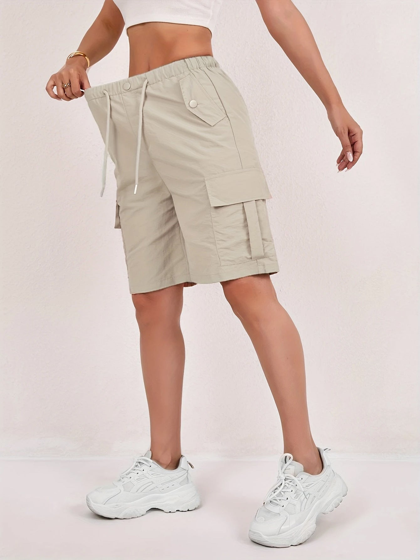 Casual Drawstring Capri Pantalons Trendy Sportswear pour le commerce électronique