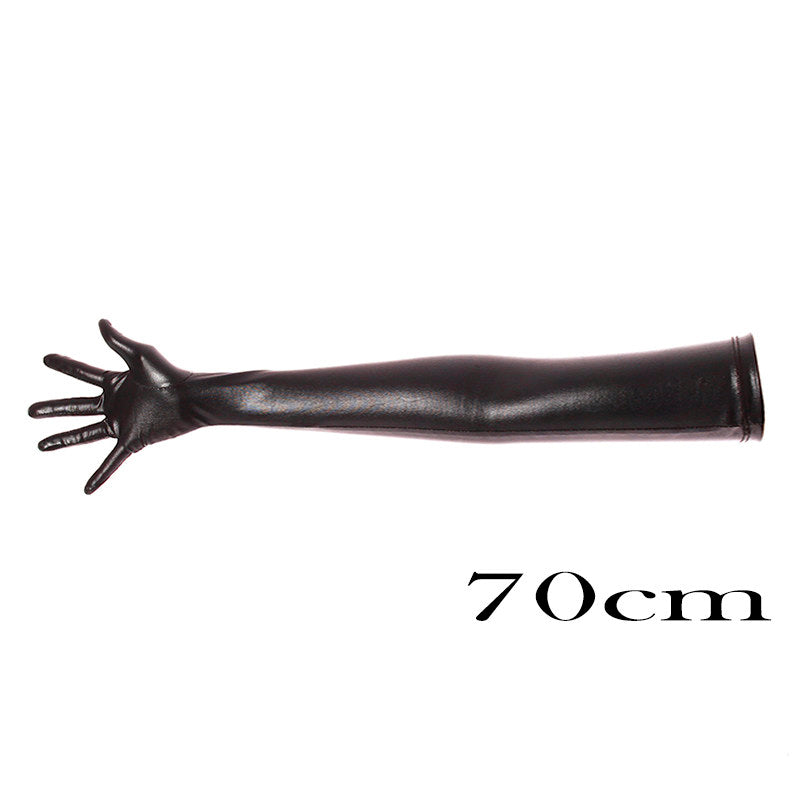 Gants d'estampage et de déguisement de long en or brillant