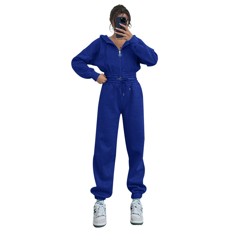Ensemble de sweat-shirt femme à capuche zippée