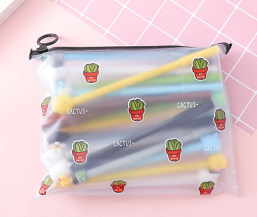20 Cute Caricature 0.5 Stylos Noir Neutre avec boîtier en stylo