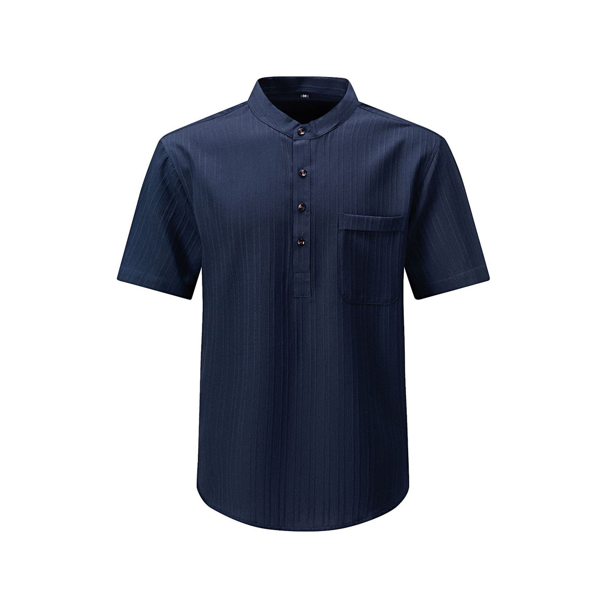Jiana Été Chemise Homme à manches courtes avec Henry Collar