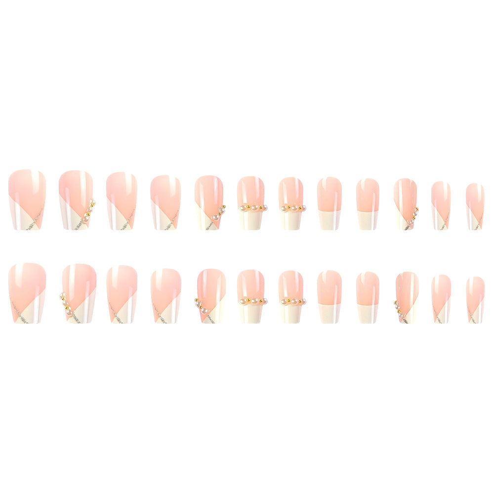 24 pièces de cercueil court en forme d'ongles artificiels français en forme de cercueil