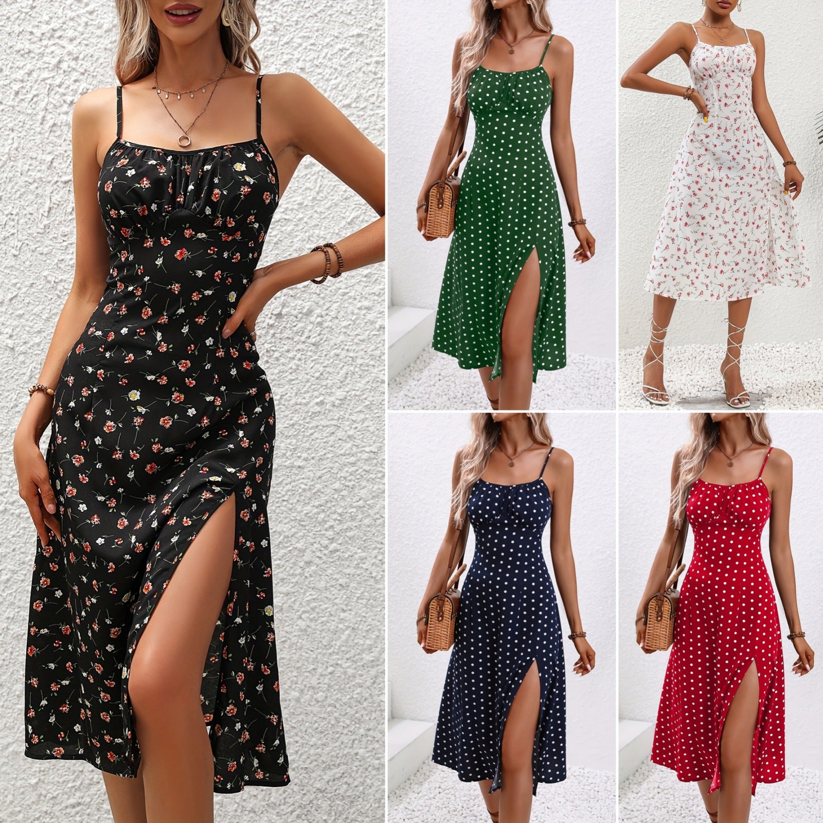 Robe tendance pour femmes Style d'été Commerce extérieur Européen et américain Amazon Sexy Spaghett