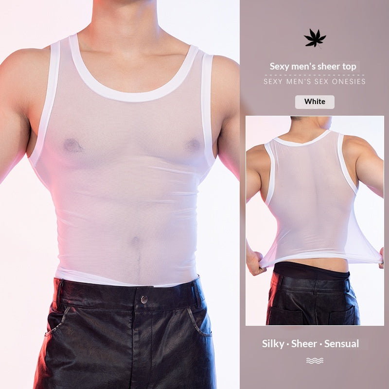 Hommes Sexy Form-fitting High-Stretch Léger et respirant Tank Top
