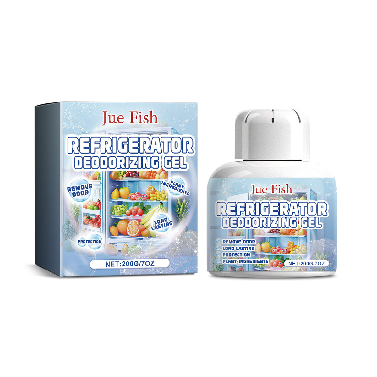 Réfrigérateur Jue-Fish Désodorisant Gel purifiant Réfrigérateur intérieur Déodorateur Purificateur Fr