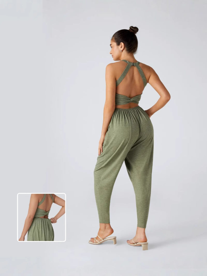 Femmes Strappy Sexy Jogger combinaison de saut Butt soulever une pièce Outfit