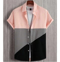 Mode Trendy Homme chemise impression numérique Casual respirant Stand collier manches courtes