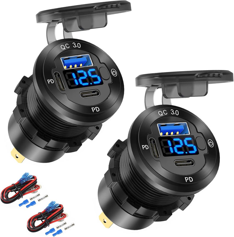 Vente à chaud voiture et moto modifié Usb voiture charge métal