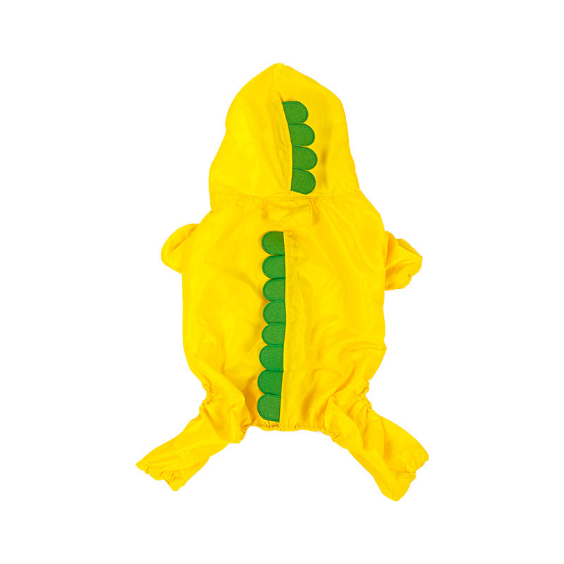 Dinosaure imperméable à l'eau d'animal jaune costume quatre pieds