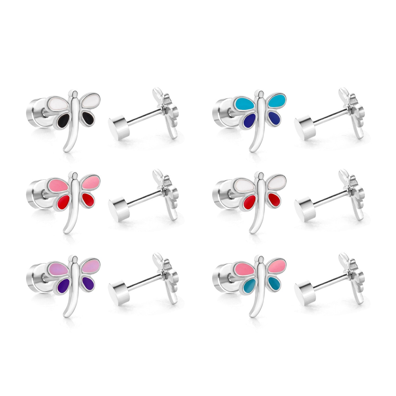Boucles d'oreilles Crown-flower mignons et doux Boucles d'oreilles Stud en acier inoxydable