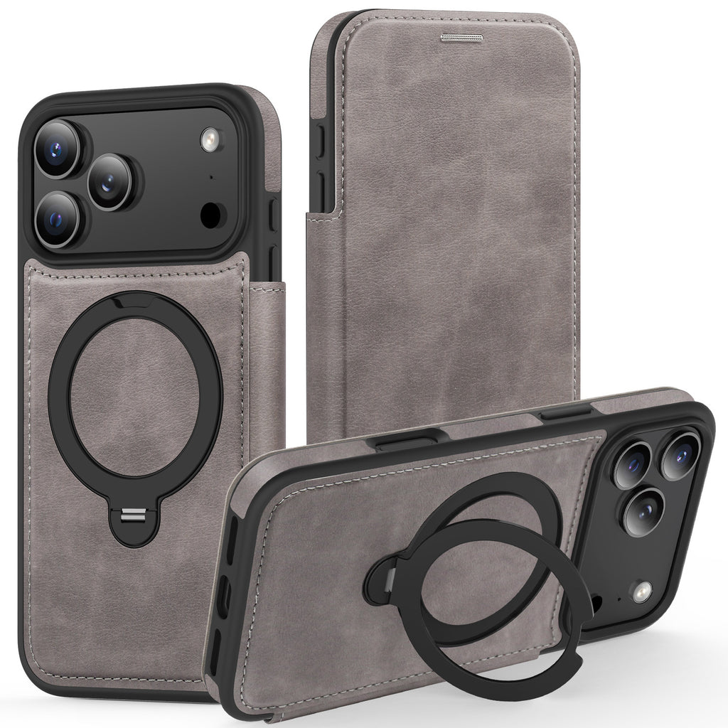 Magnetic Bracket Protection Mobile Phone Shell Flip Leather Case