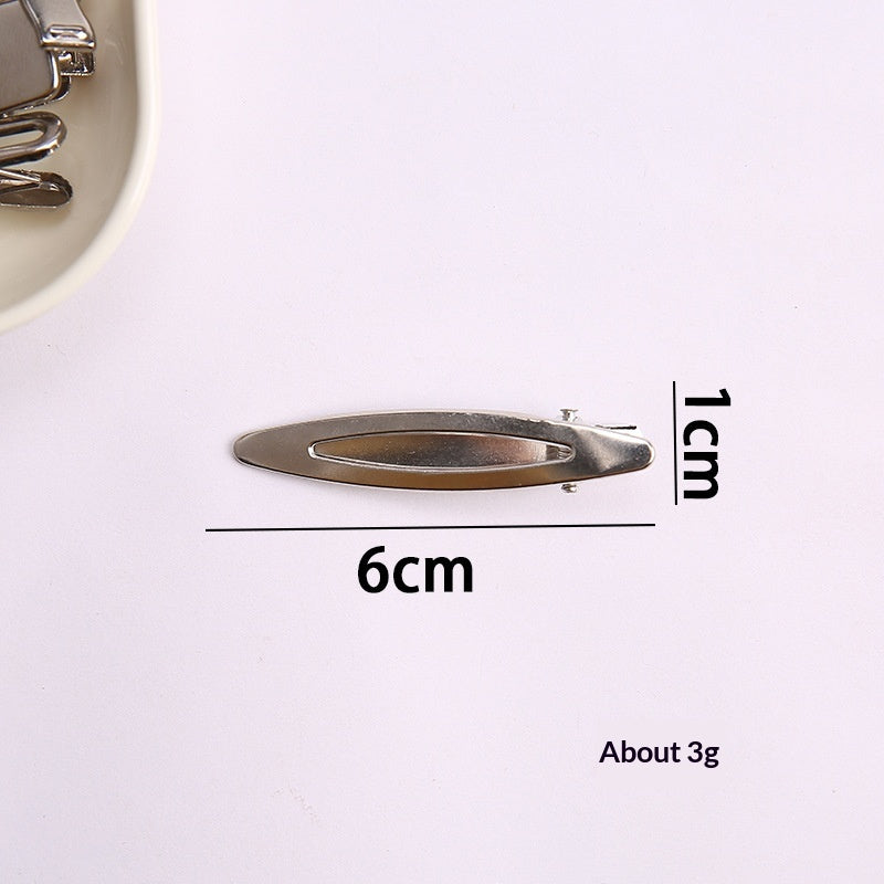 Simple métal argenté cheveux clip style latéral