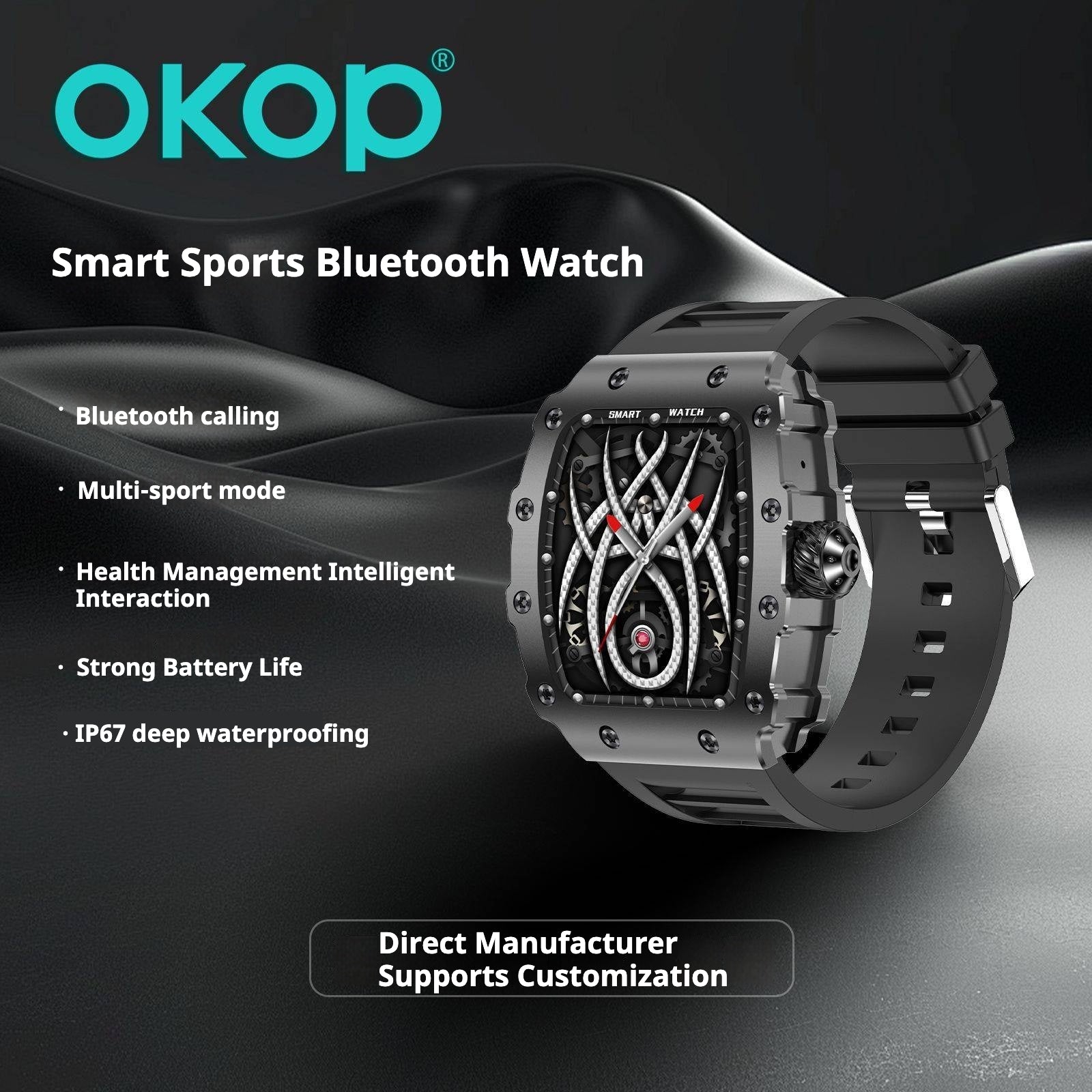KP-S100 Smartwatch Heart Rate Monitoring Blood Pressure Monitoring Bluetooth Calling Sports Waterproo