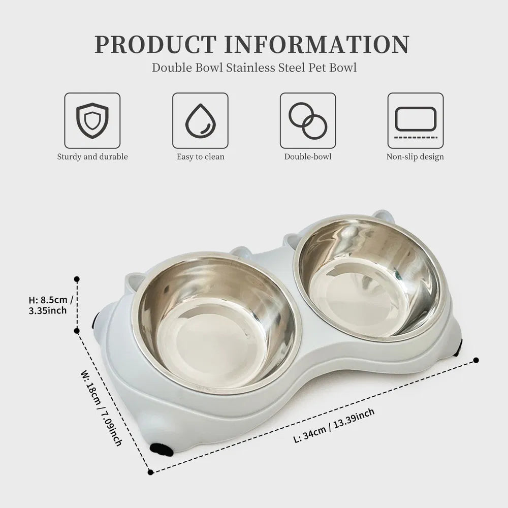 Base anti-dérapante Double Cat Food Bowl