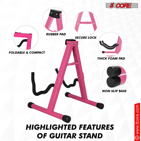 5 Core Guitar Stand Une forme Mousse bras en caoutchouc Pad pour basse électrique acoustique