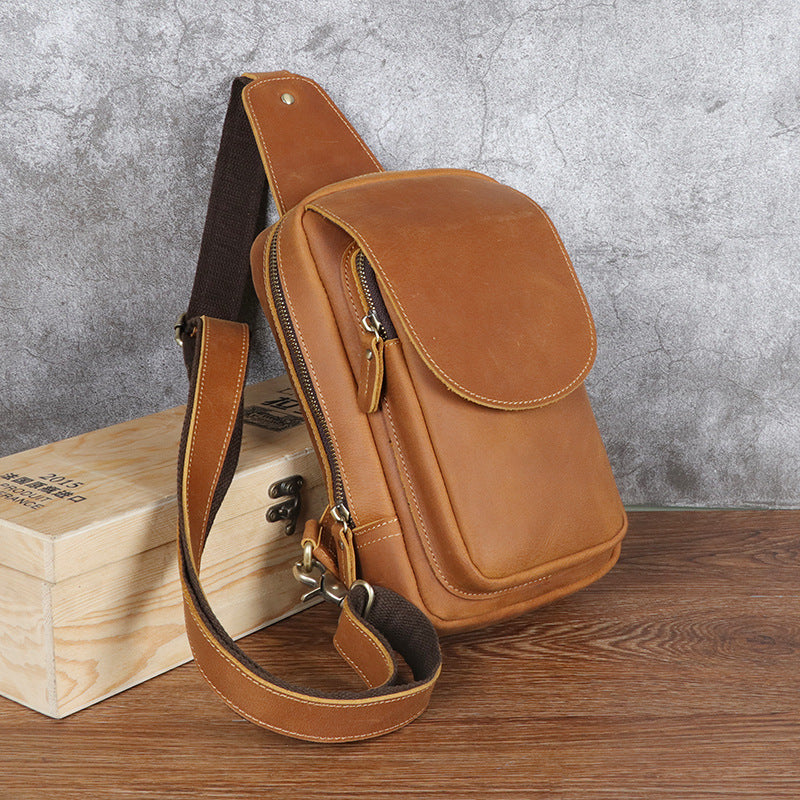 Sac à épaule retro occasionnel en première couche de cowhide