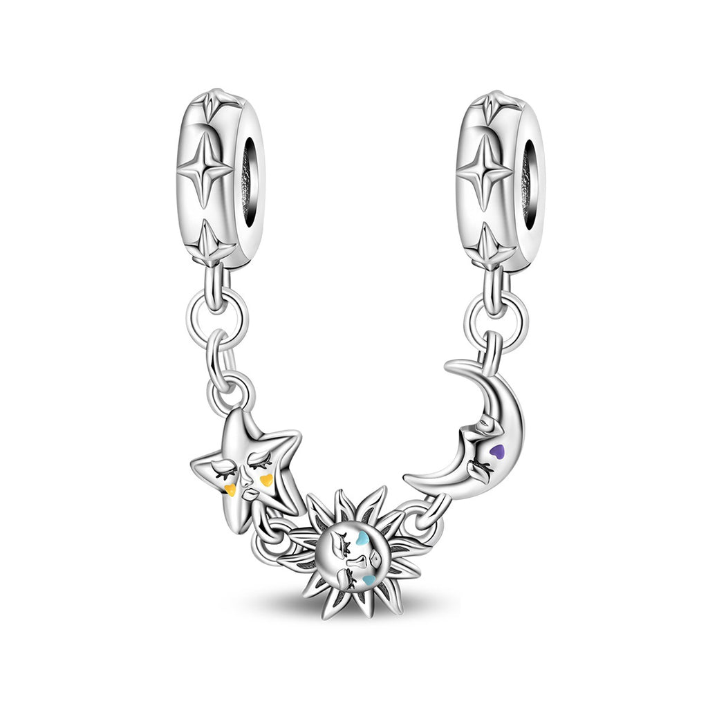 Sunny-Rainy Weather Sun-Moon-Stars Bracelet Pendentif perles Accessoires