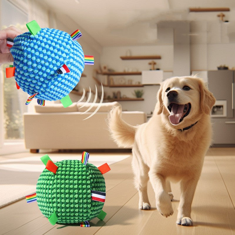 Jouet de chien Vocal Ball Ring Rolling Molar Jouet résistant à l'usure pour dormir avec évent