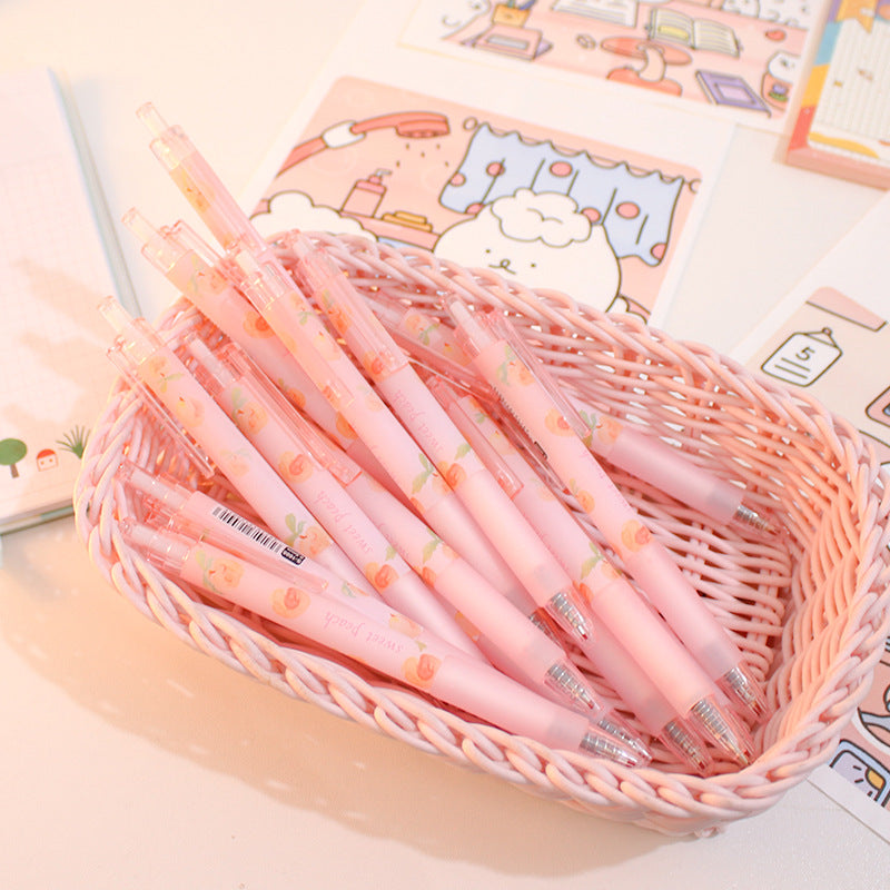 Cute Peach Press Gel Pen Coréen Papeterie Kawaii Gel Enk Rollerball Pens