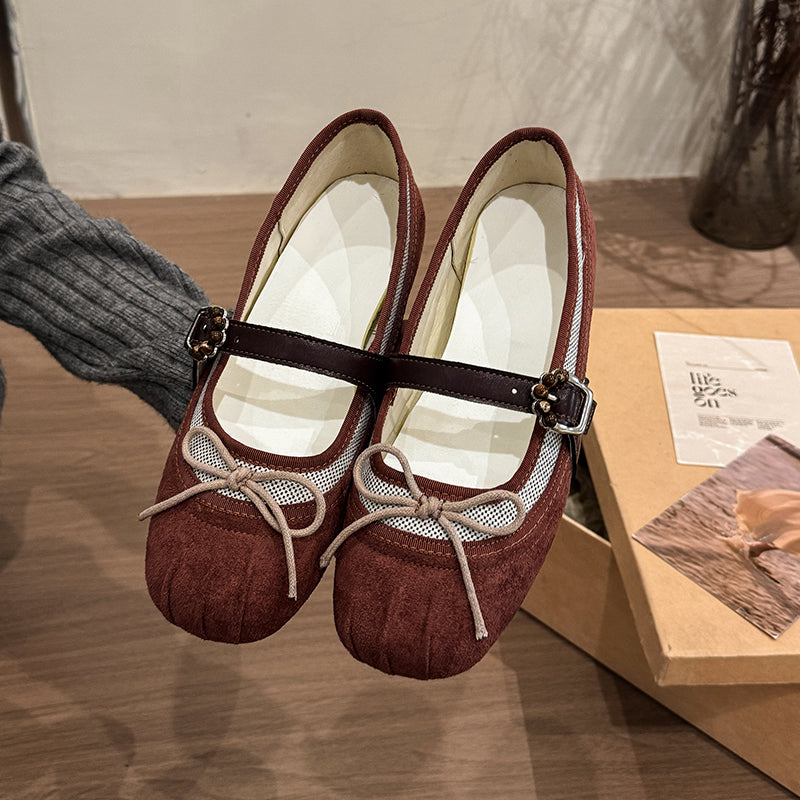 Bloc de couleur des femmes Basse coupe Mary Jane Flats